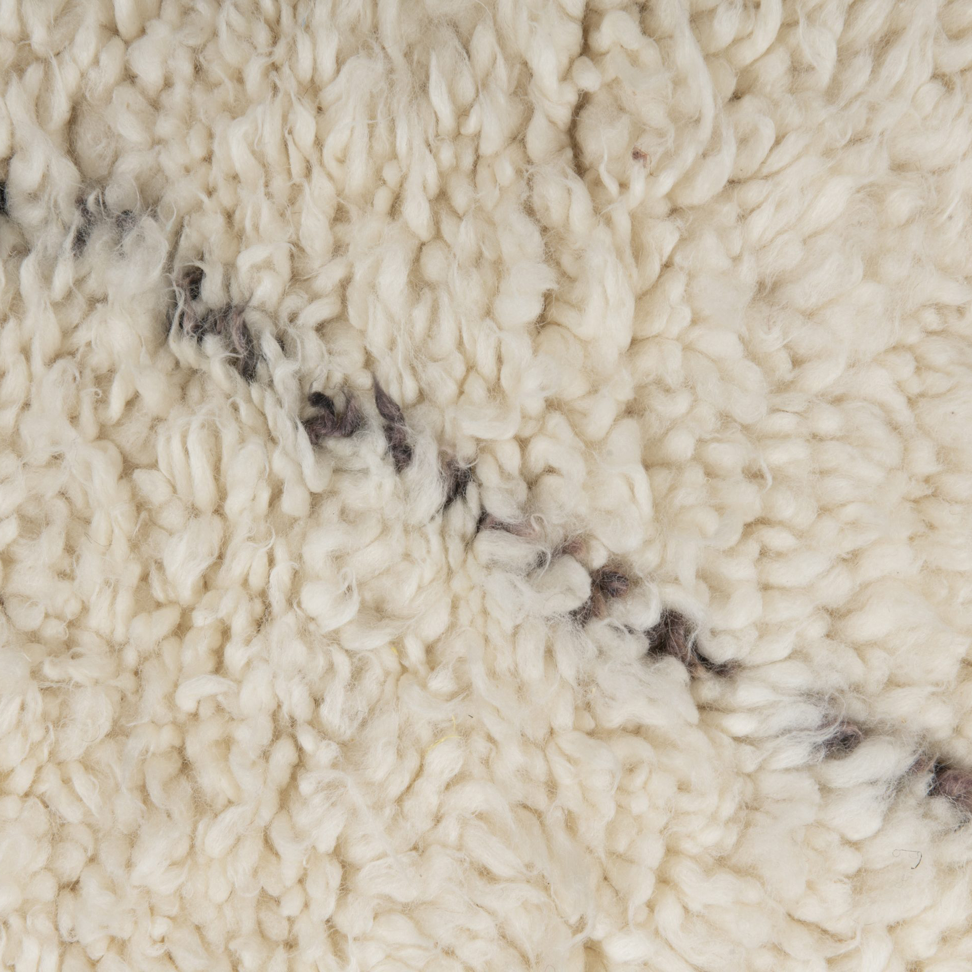 Moroccan custom rug from Beni Ourain, Wool and Thread, White