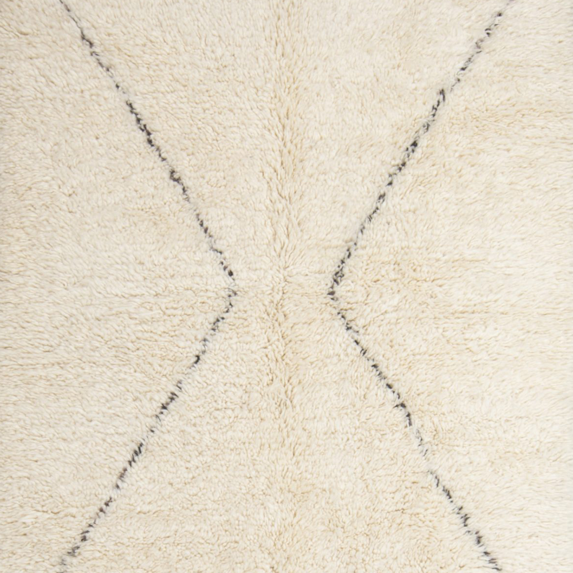 Moroccan custom rug from Beni Ourain, Wool and Thread, White