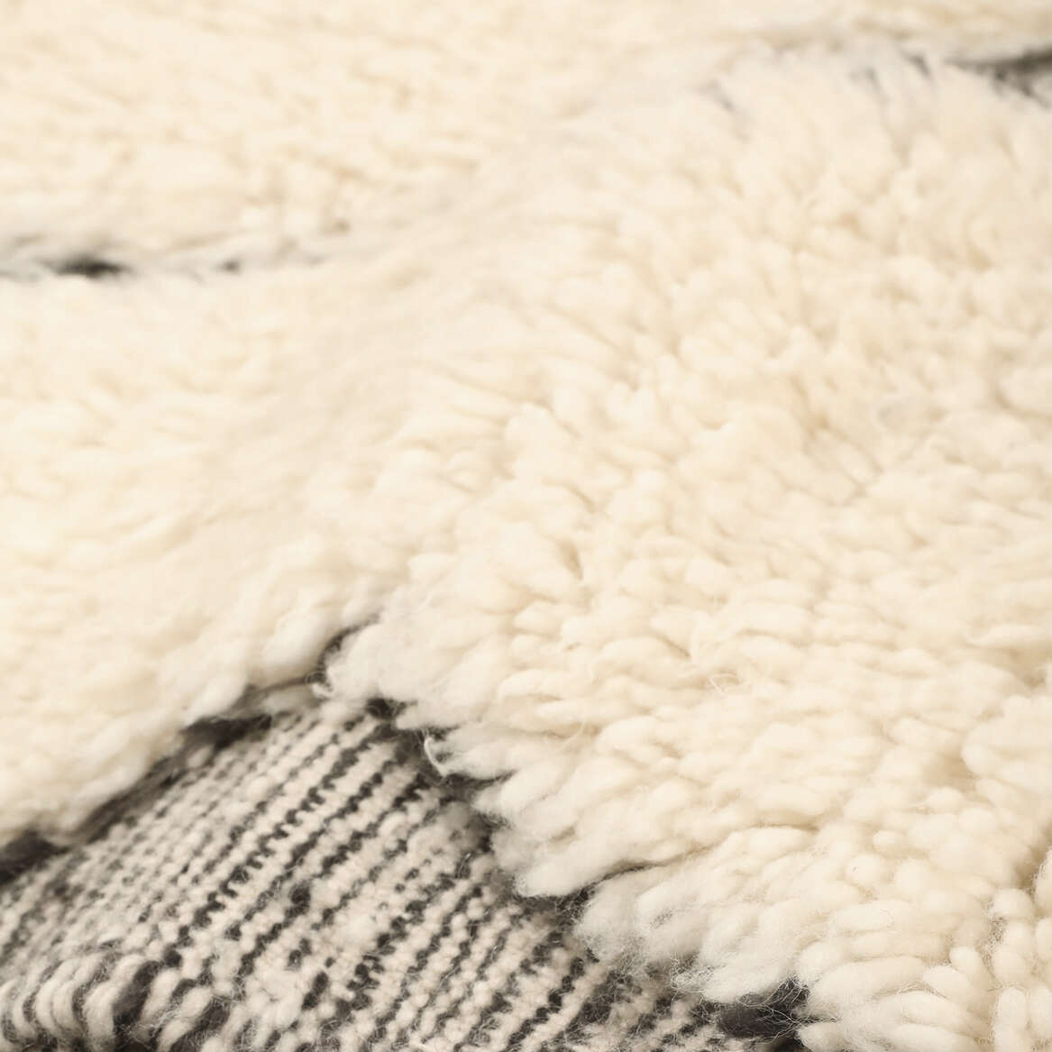 Moroccan custom rug from Beni Ourain, Wool and Thread, White