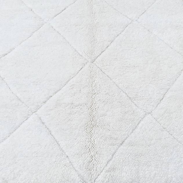 Moroccan custom rug from Beni Ourain, Wool and Thread, White