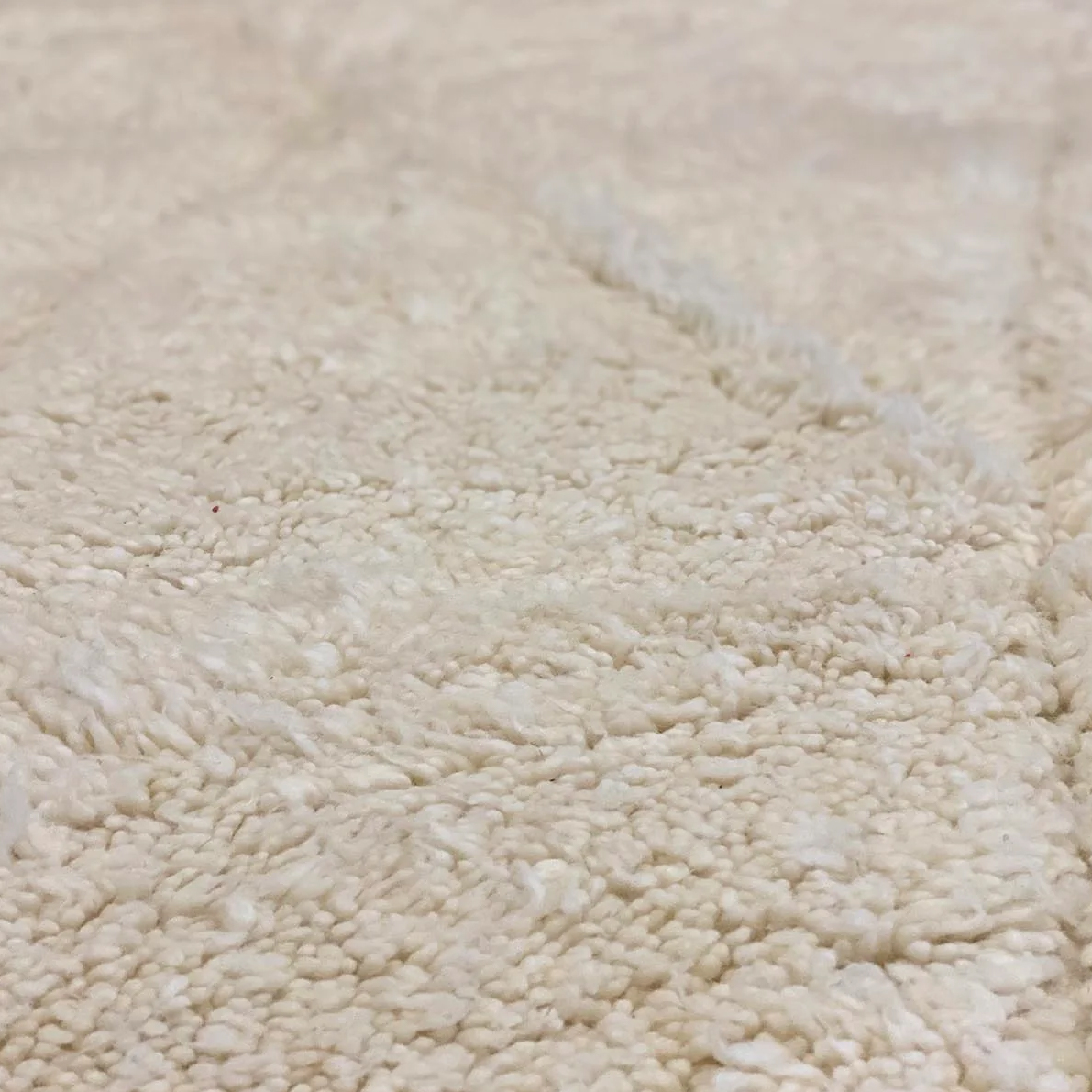 Moroccan custom rug from Beni Ourain, Wool and Thread, Off-white