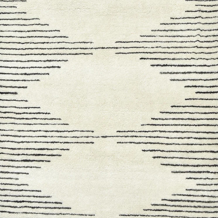 Moroccan custom rug from Beni Ourain, Wool and Thread, White