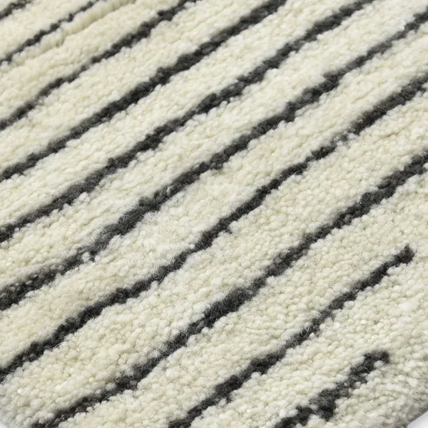 Moroccan custom rug from Beni Ourain, Wool and Thread, White