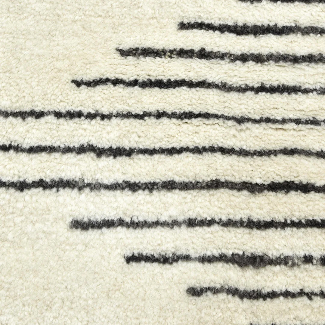 Moroccan custom rug from Beni Ourain, Wool and Thread, White