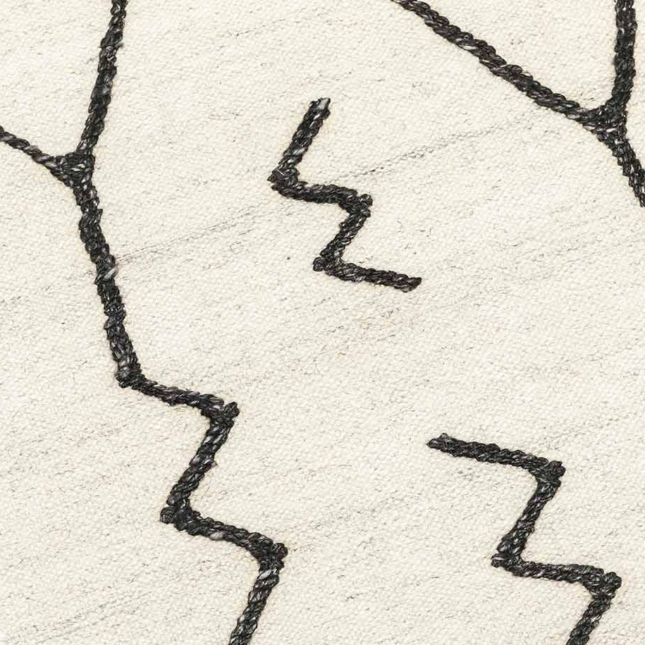 Moroccan custom rug from Beni Ourain, Wool and Thread, White