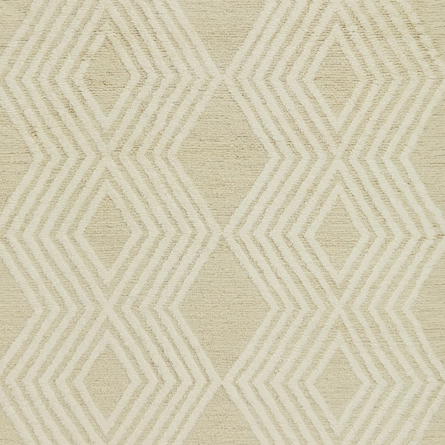 Moroccan custom rug from Beni Ourain, Wool and Thread, White