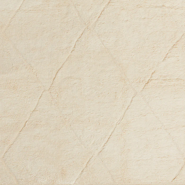 Moroccan custom rug from Beni Ourain, Wool and Thread, White