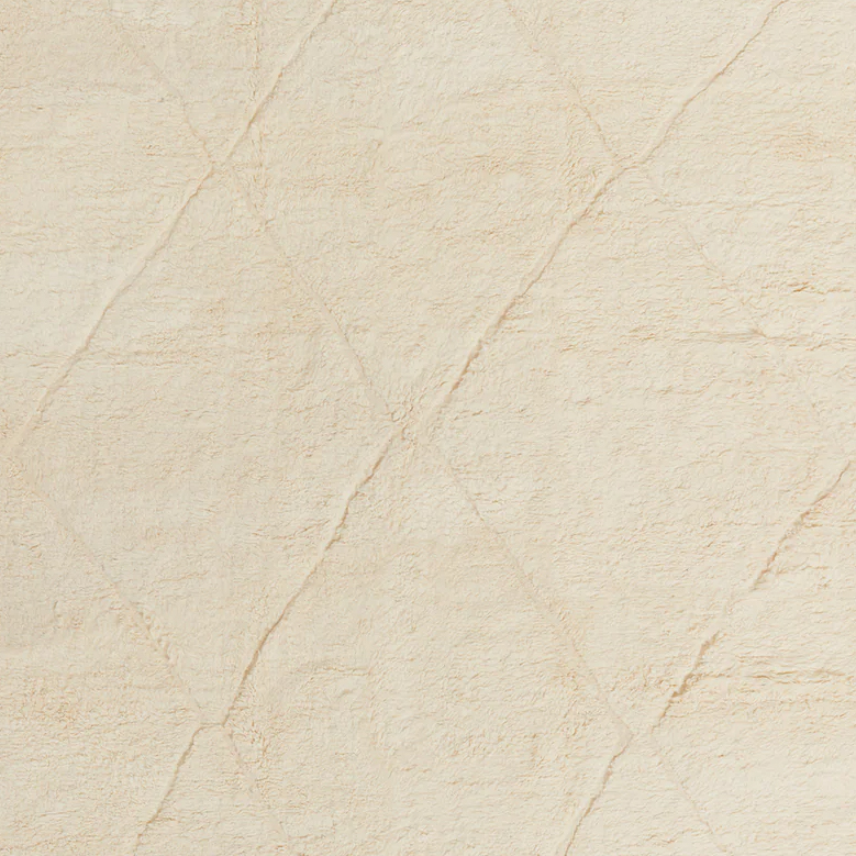 Moroccan custom rug from Beni Ourain, Wool and Thread, White