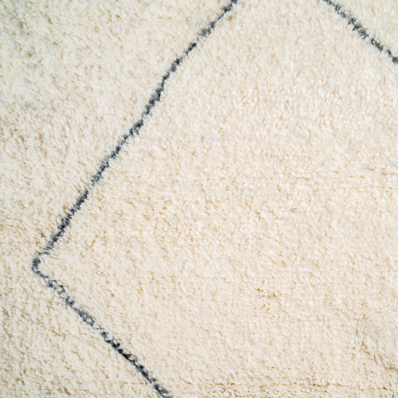 Moroccan custom rug from Beni Ourain, Wool and Thread, White