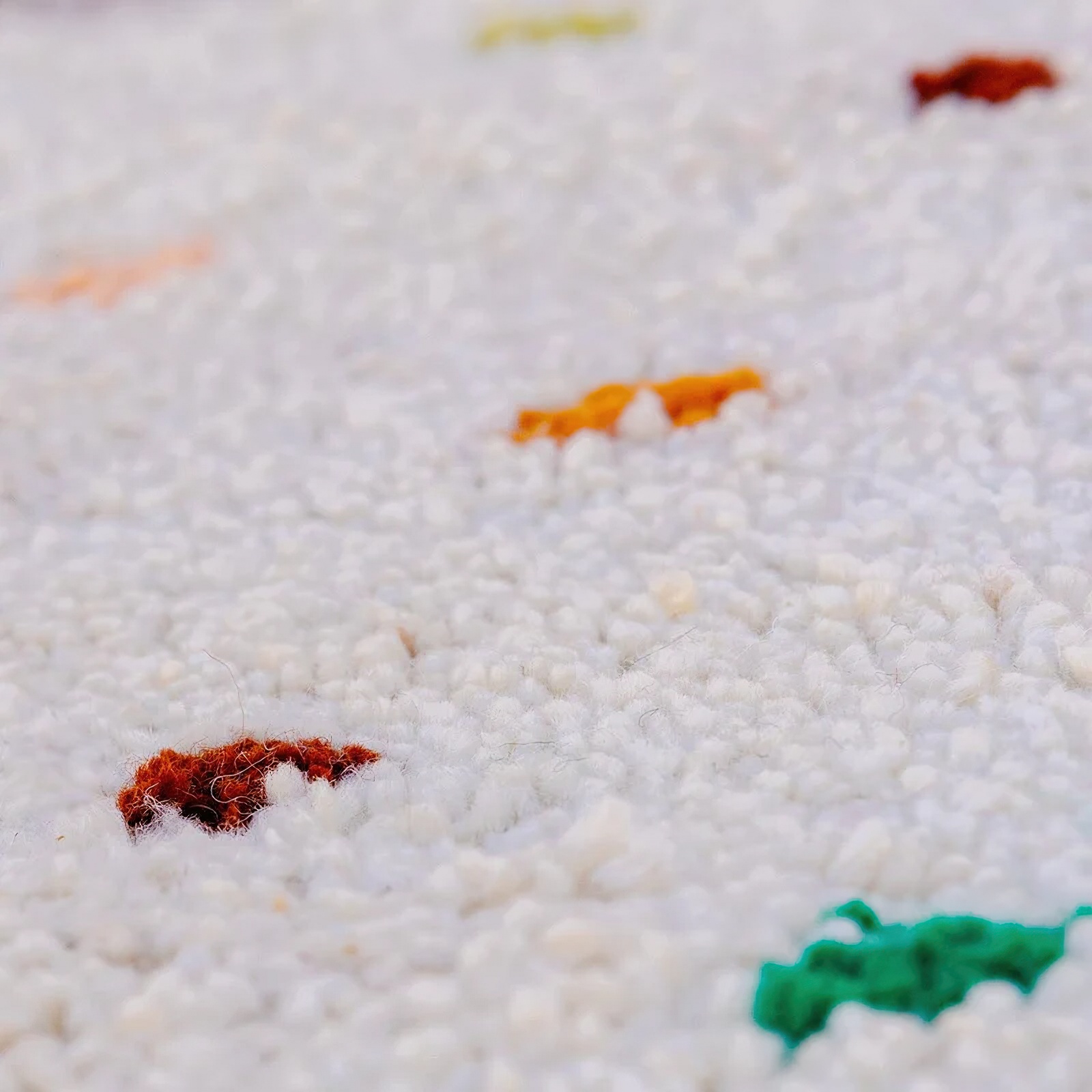 Moroccan custom rug from Beni Ourain, Wool and Thread, White