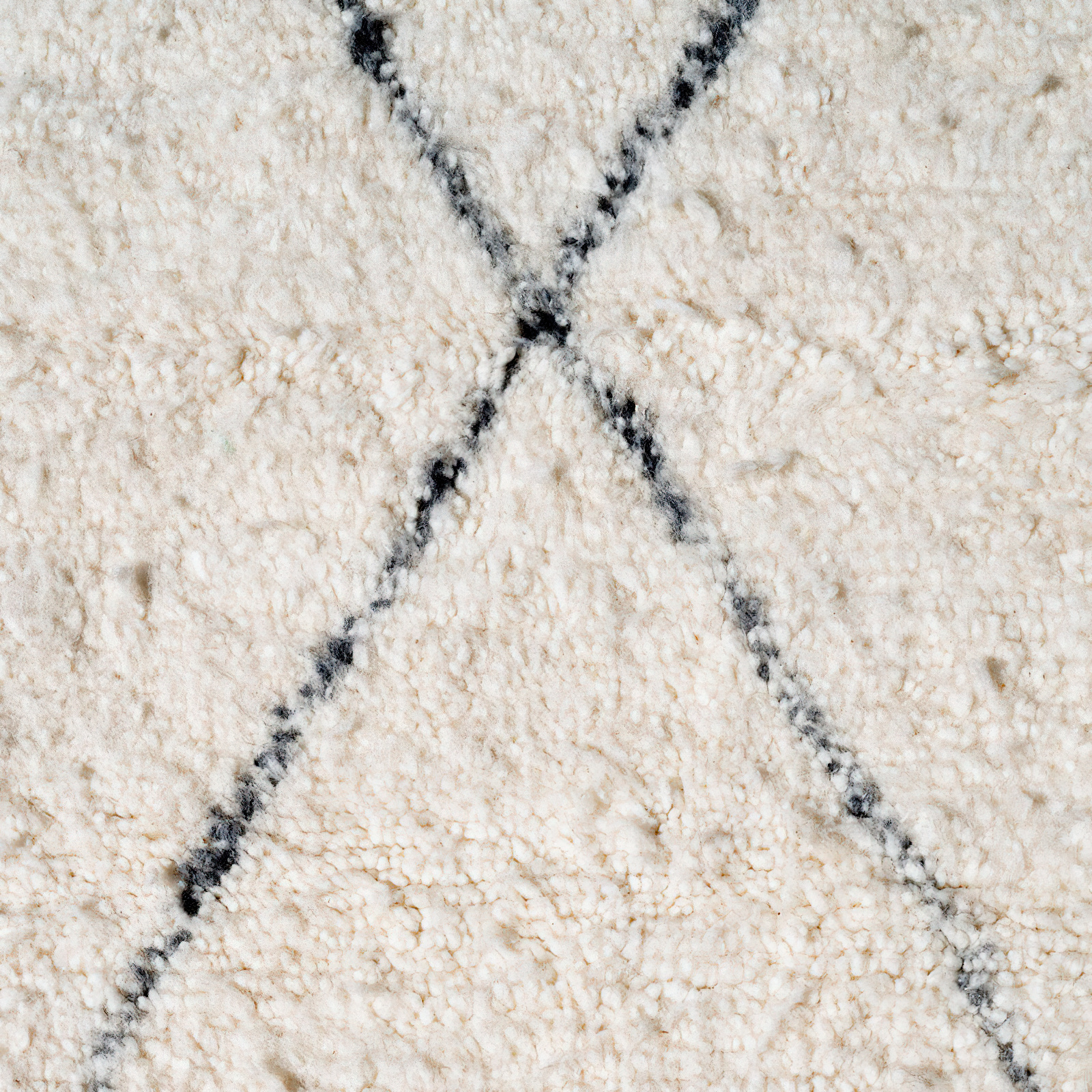 Moroccan custom rug from Beni Ourain, Wool and Thread, White