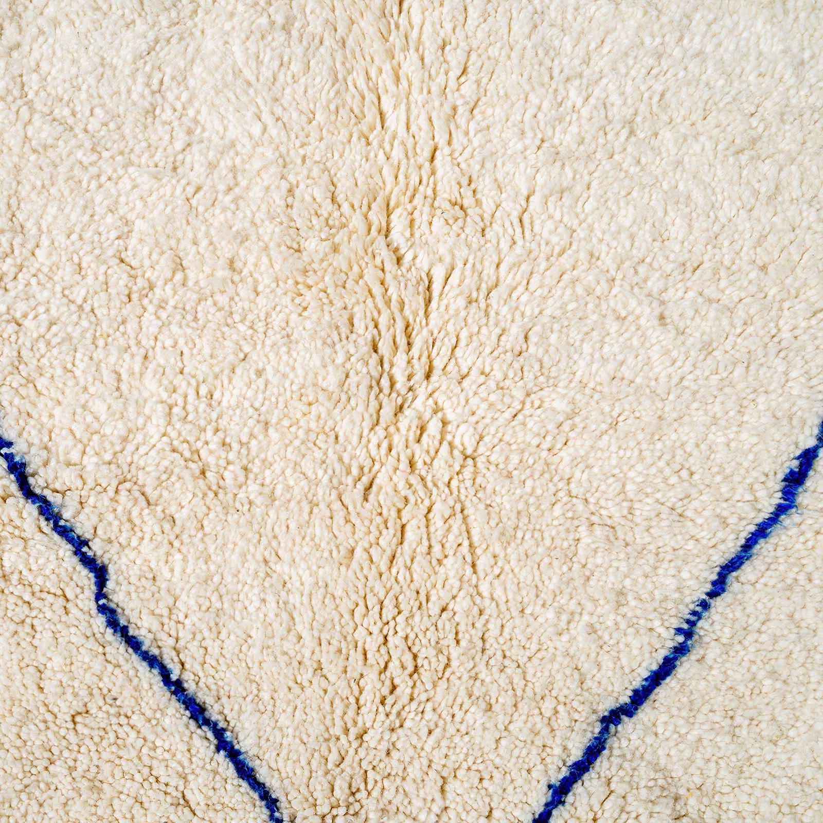 Moroccan custom rug from Beni Ourain, Wool and Thread, White