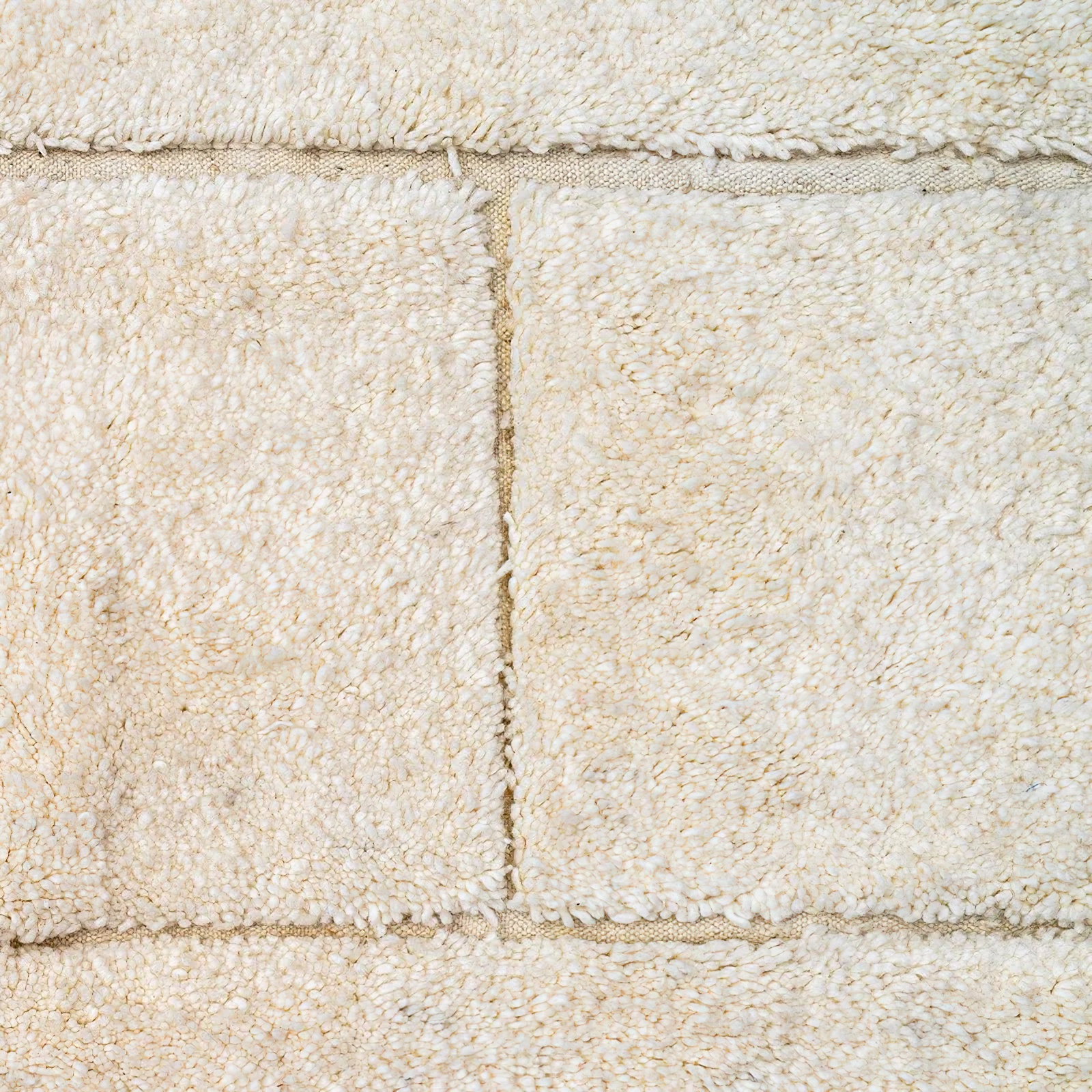 Moroccan custom rug from Beni Ourain, Wool and Thread, White