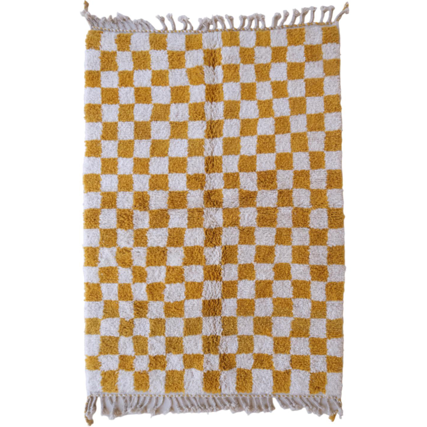 Moroccan custom rug from Beni Ourain, Wool and Thread, Yellow