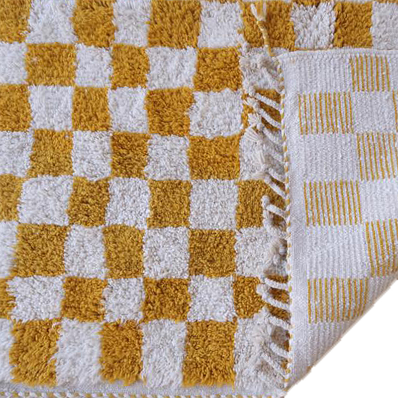 Moroccan custom rug from Beni Ourain, Wool and Thread, Yellow