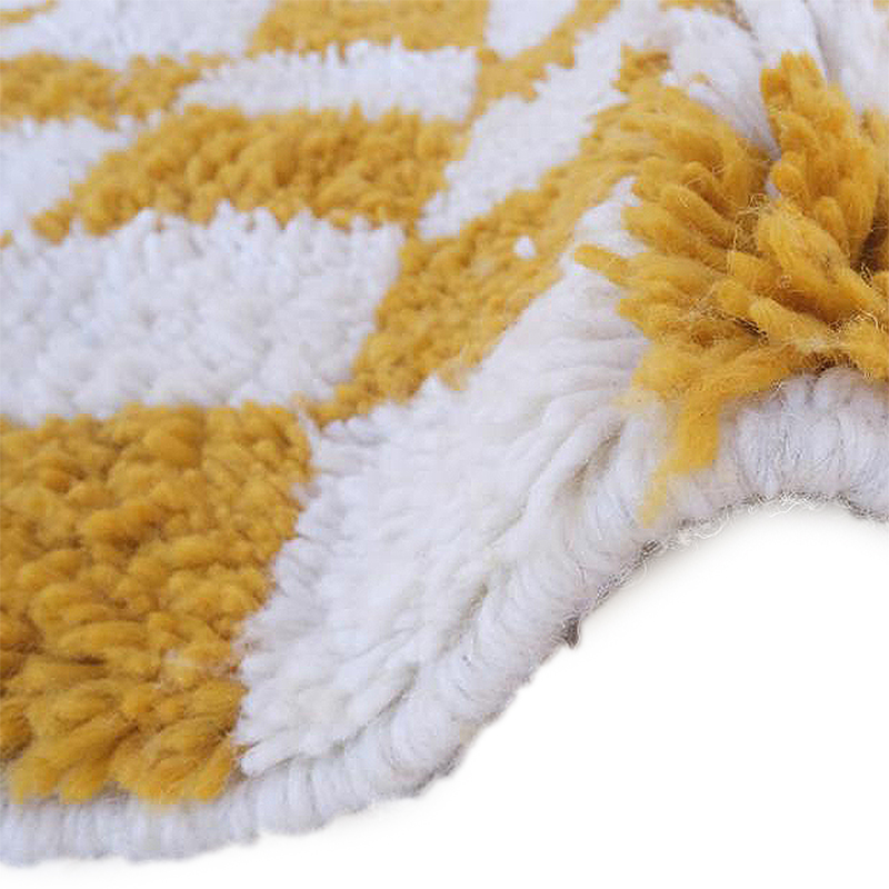 Moroccan custom rug from Beni Ourain, Wool and Thread, Yellow