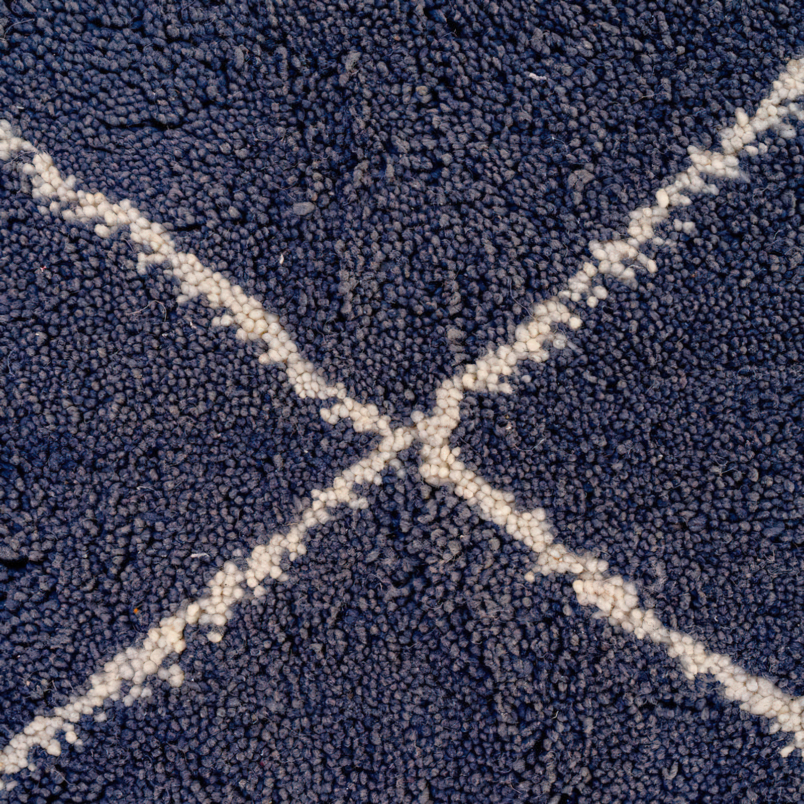 Moroccan custom rug from Beni Ourain, Wool and Thread, Blue