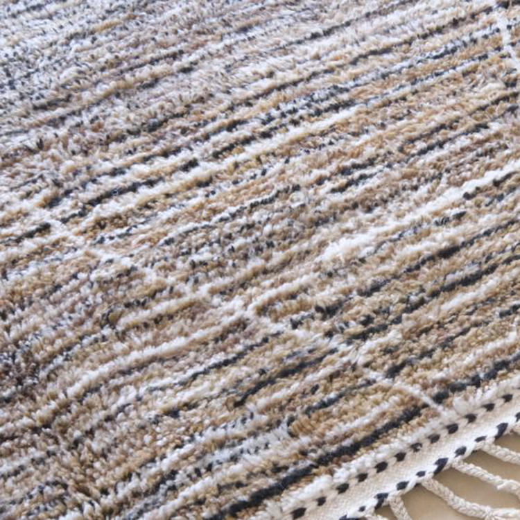 Moroccan custom rug from Beni Ourain, Wool and Thread, Brown