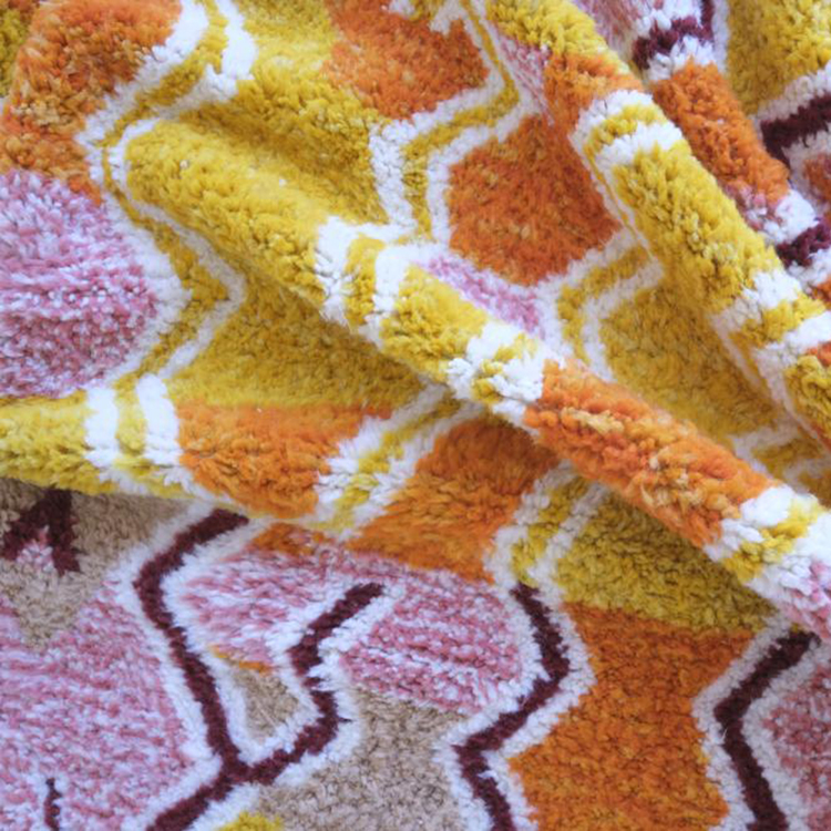 Moroccan custom rug from Beni Ourain, Wool and Thread, Colorful