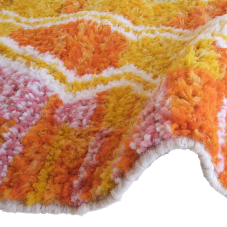 Moroccan custom rug from Beni Ourain, Wool and Thread, Colorful