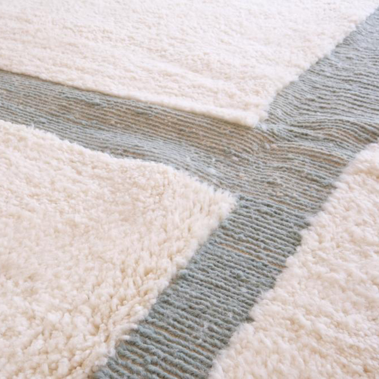 Moroccan custom rug from Beni Ourain, Wool and Thread, White