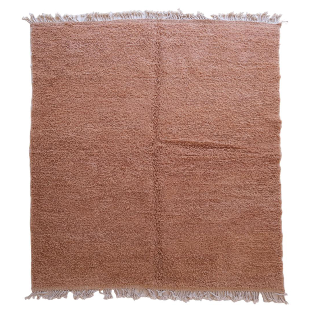 Moroccan custom rug from Beni Ourain, Wool and Thread, Brown