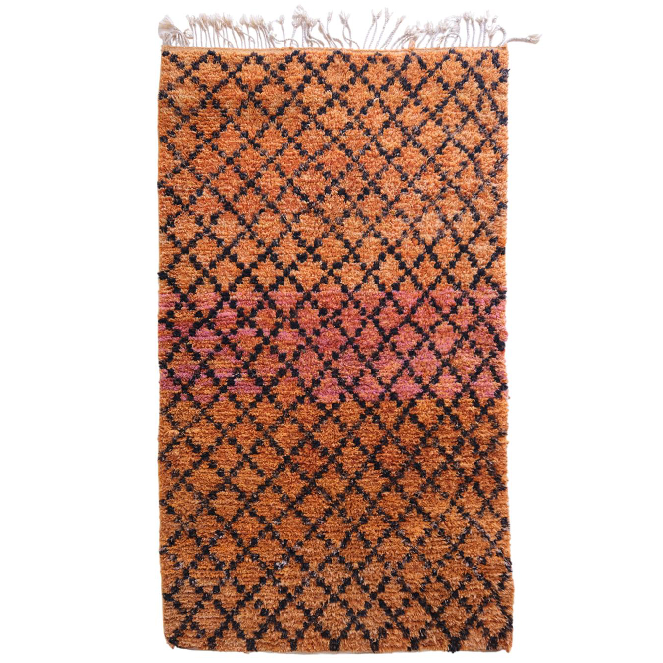 Moroccan custom rug from Beni Ourain, Wool and Thread, Brown