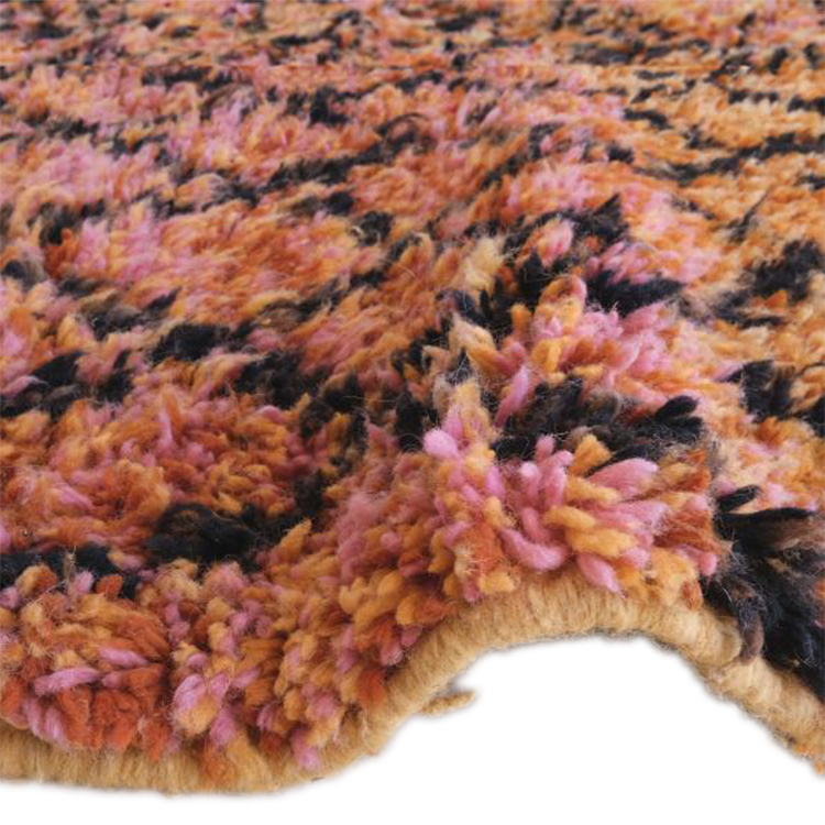 Moroccan custom rug from Beni Ourain, Wool and Thread, Brown