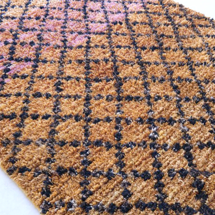 Moroccan custom rug from Beni Ourain, Wool and Thread, Brown
