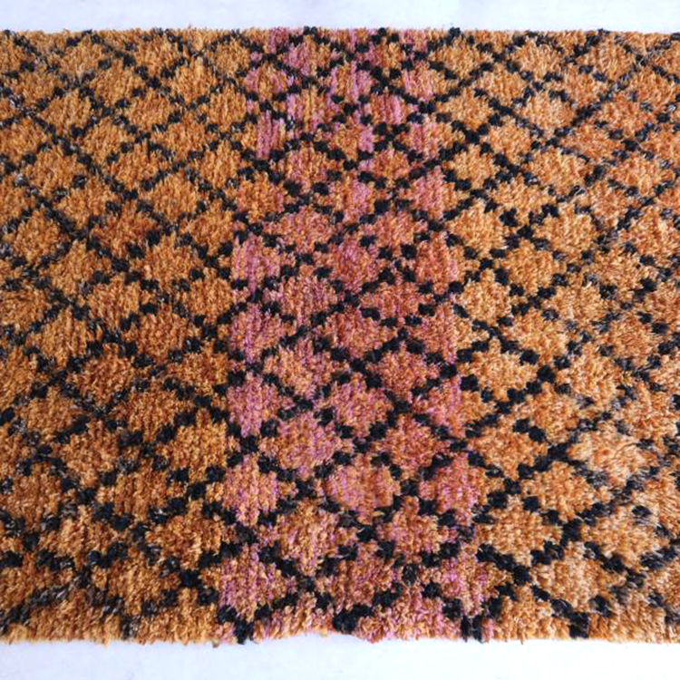 Moroccan custom rug from Beni Ourain, Wool and Thread, Brown