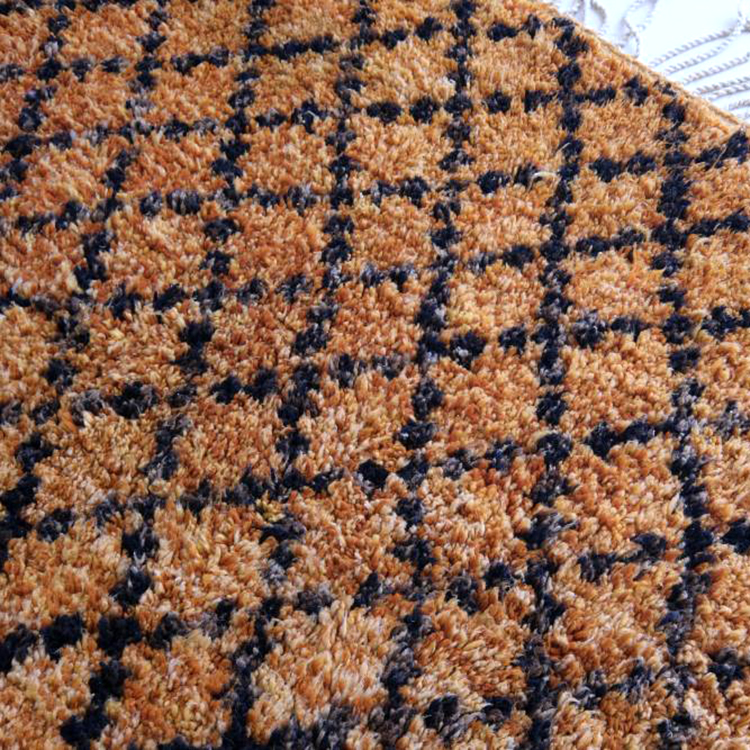 Moroccan custom rug from Beni Ourain, Wool and Thread, Brown