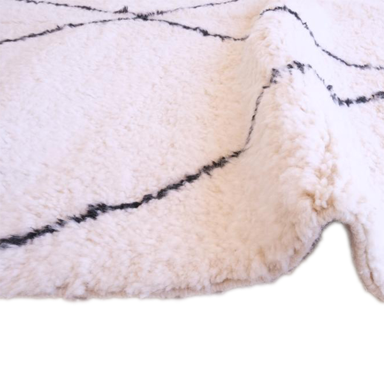 Moroccan custom rug from Beni Ourain, Wool and Thread, White