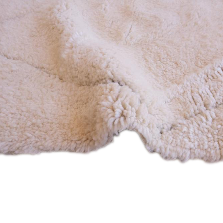 Moroccan custom rug from Beni Ourain, Wool and Thread, White