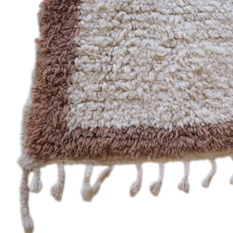 Moroccan custom rug from Beni Ourain, Wool and Thread, Off-white