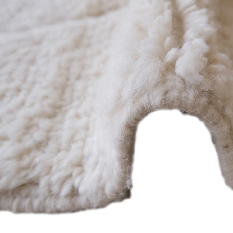 Moroccan custom rug from Beni Ourain, Wool and Thread, Off-white