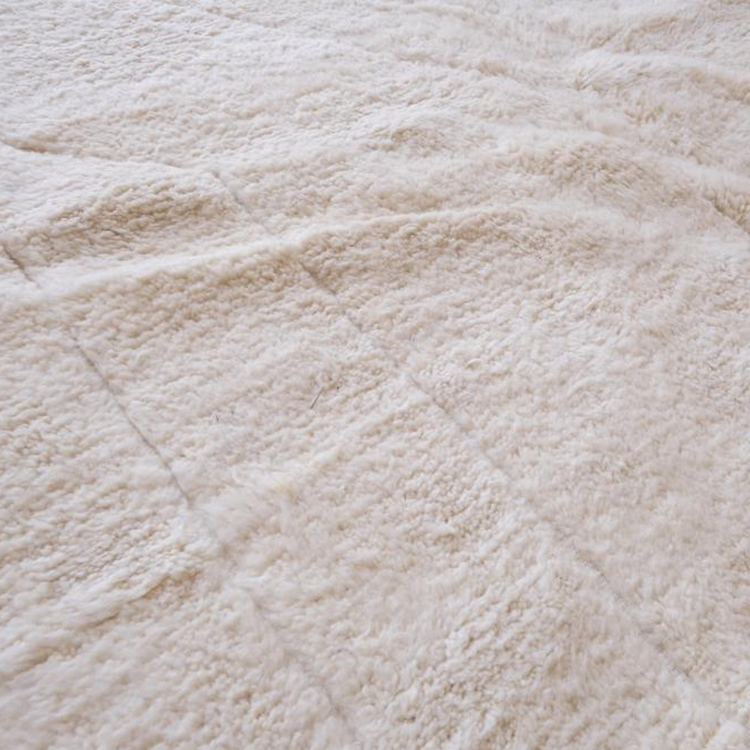 Moroccan custom rug from Beni Ourain, Wool and Thread, Off-white