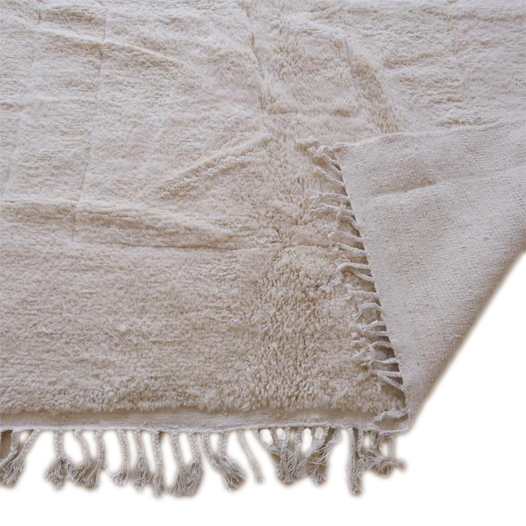 Moroccan custom rug from Beni Ourain, Wool and Thread, Off-white