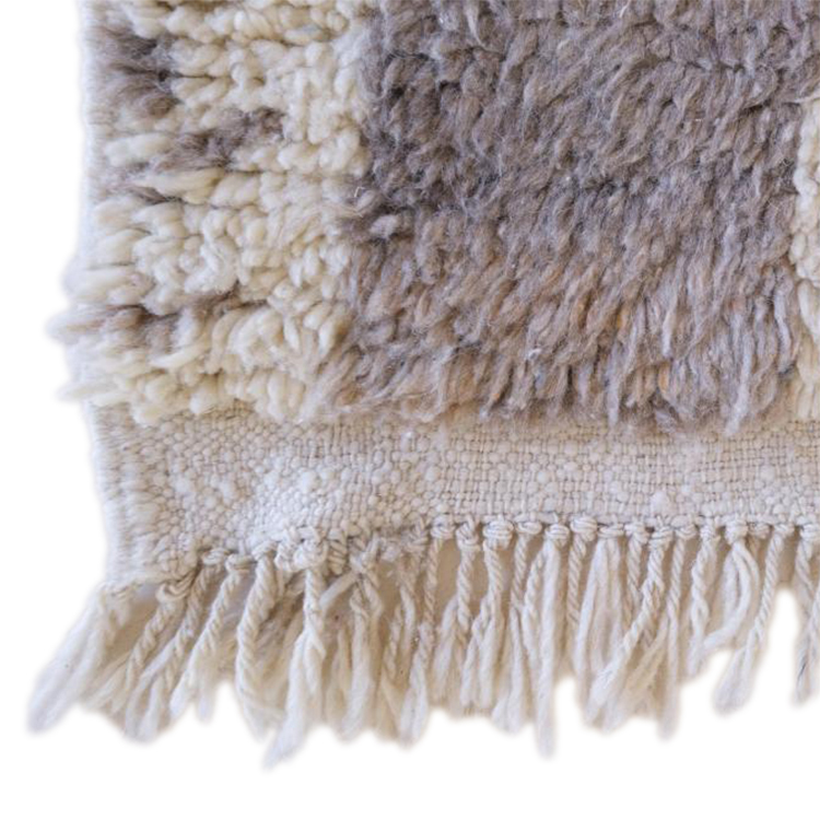 Moroccan custom rug from Beni Ourain, Wool and Thread, Gray