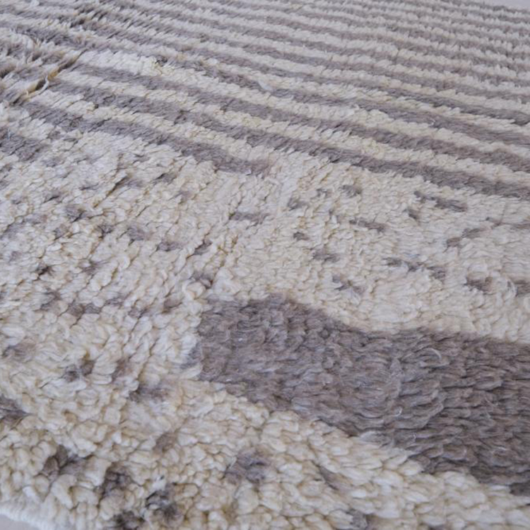 Moroccan custom rug from Beni Ourain, Wool and Thread, Gray