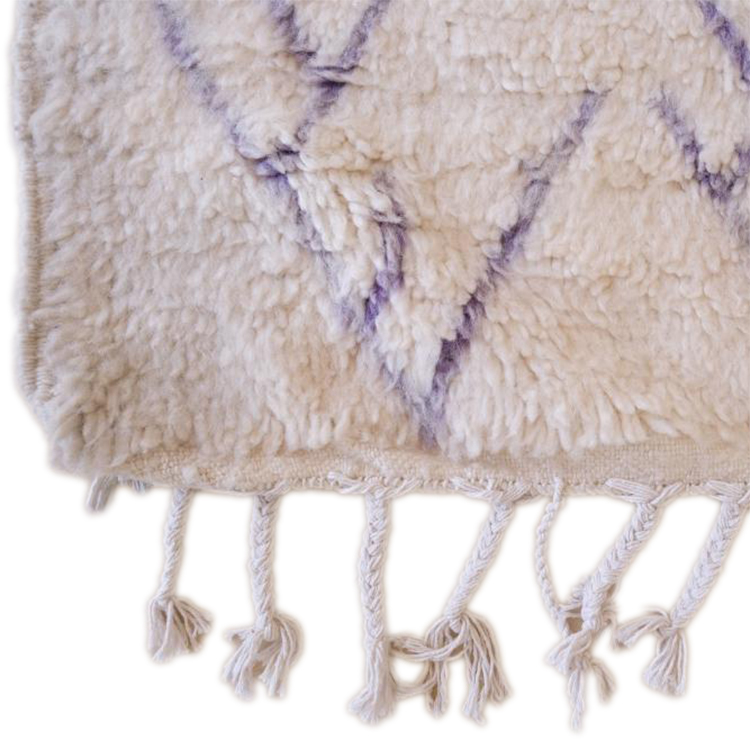 Moroccan custom rug from Beni Ourain, Wool and Thread, Black