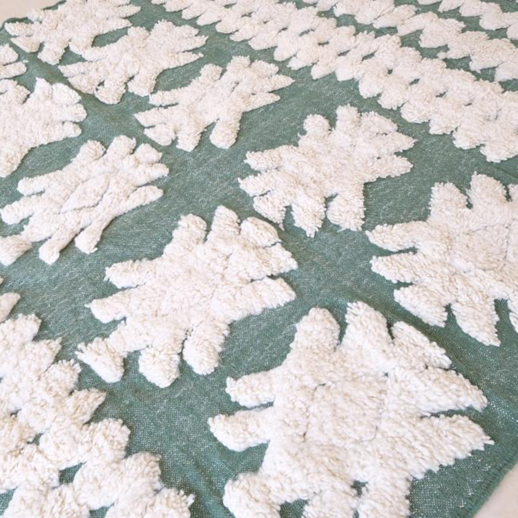 Moroccan custom rug from Beni Ourain, Wool and Thread, White