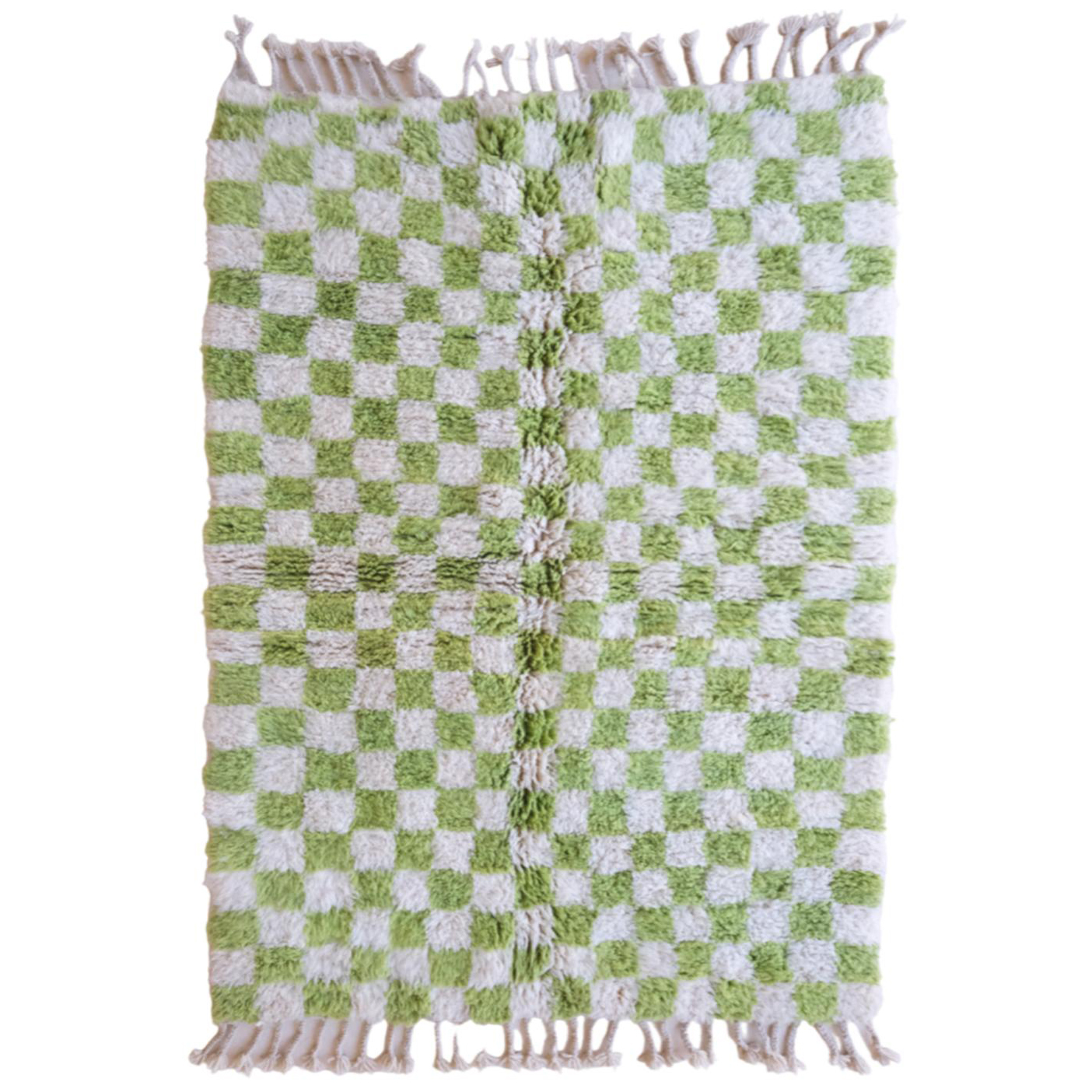 Moroccan custom rug from Beni Ourain, Wool and Thread, Green