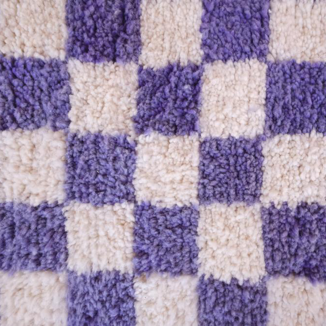 Moroccan custom rug from Beni Ourain, Wool and Thread, Blue