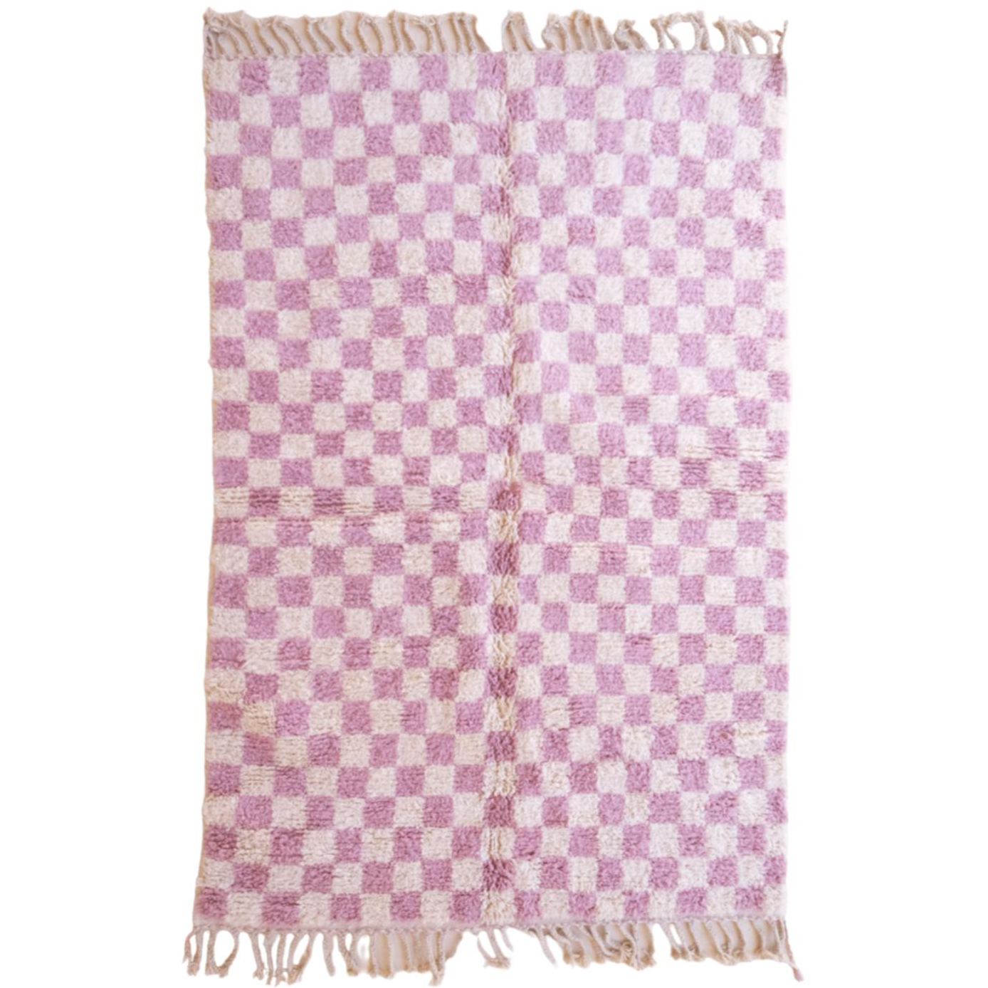 Moroccan custom rug from Beni Ourain, Wool and Thread, Pink