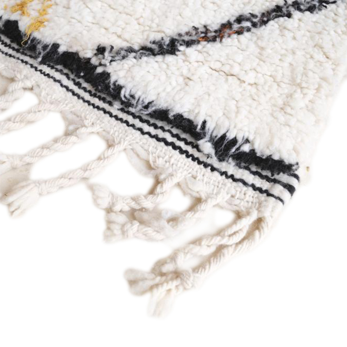 Moroccan custom rug from Beni Ourain, Wool and Thread, White