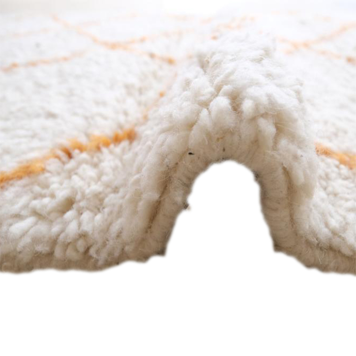 Moroccan custom rug from Beni Ourain, Wool and Thread, Orange
