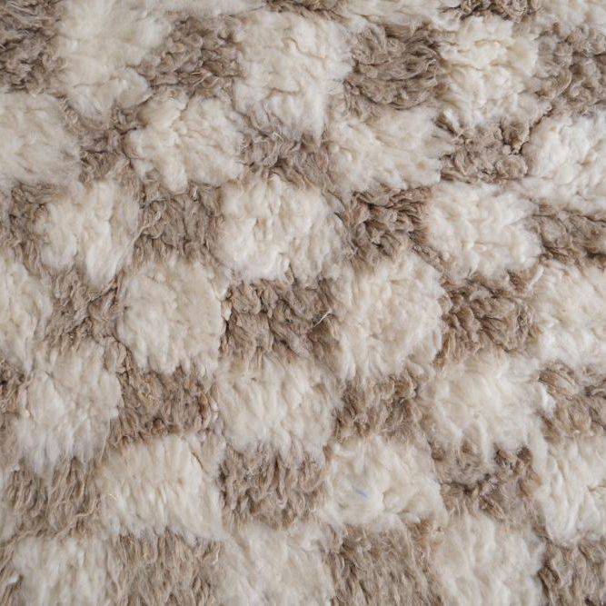 Moroccan custom rug from Beni Ourain, Wool and Thread, Brown