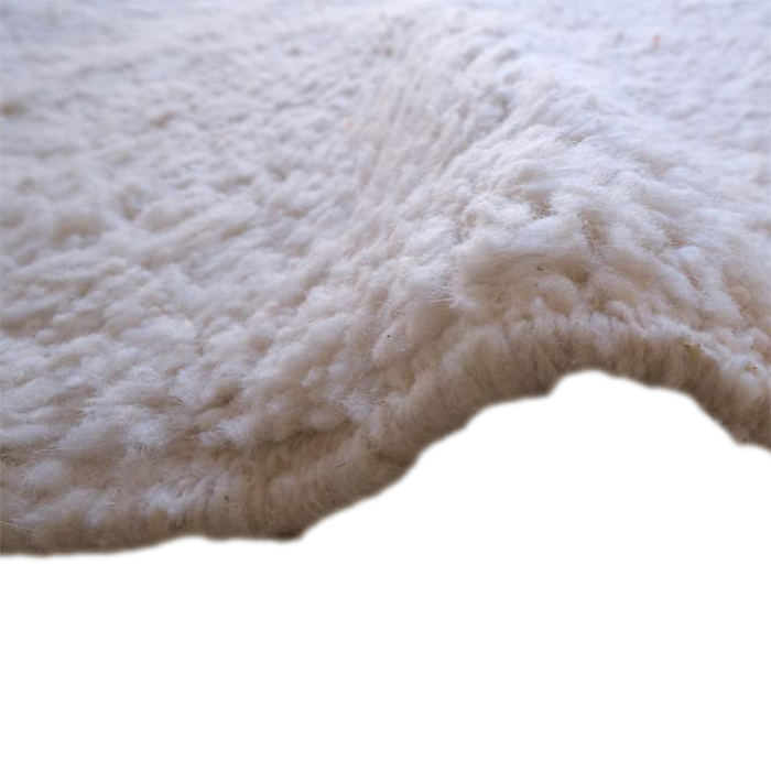 Moroccan custom rug from Beni Ourain, Wool and Thread, White