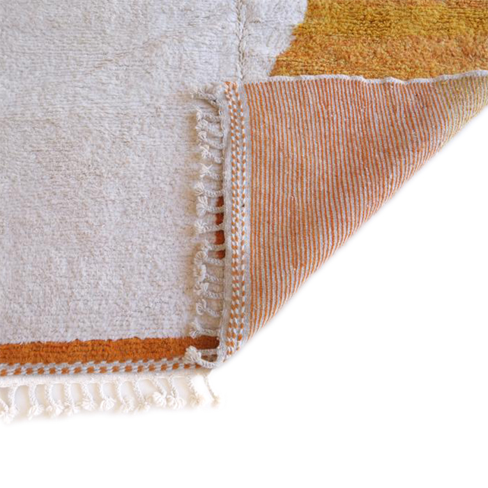 Moroccan custom rug from Beni Ourain, Wool and Thread, White