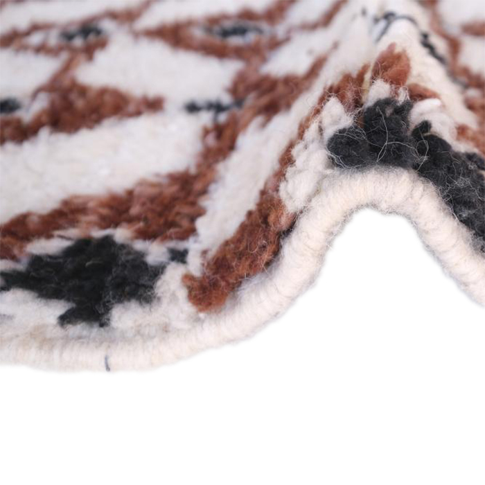 Moroccan custom rug from Beni Ourain, Wool and Thread, Brown